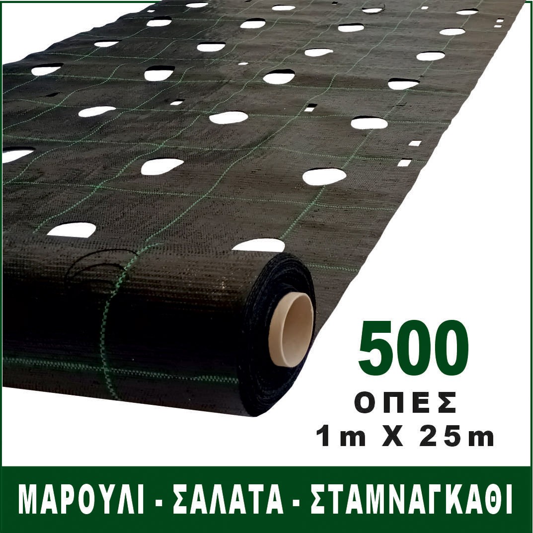 Ύφασμα εδαφοκάλυψης με τρύπες Φ60 ανά 20cm (1m)