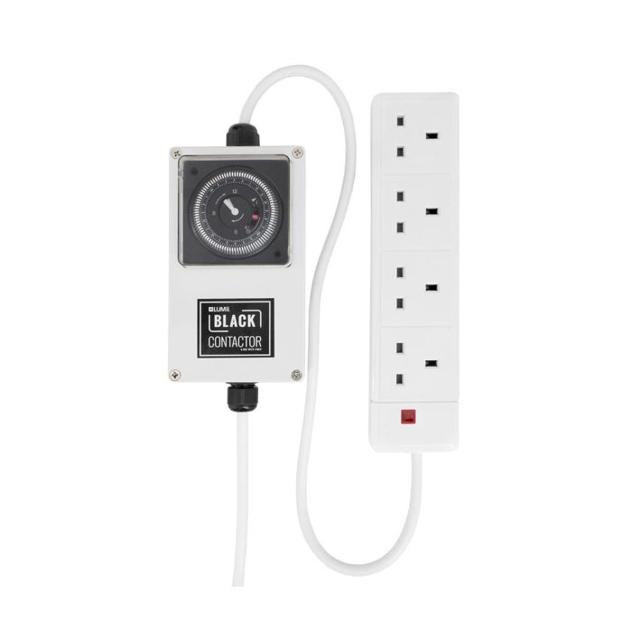 LUMii BLACK 4-Way Schuko Contactor Timer