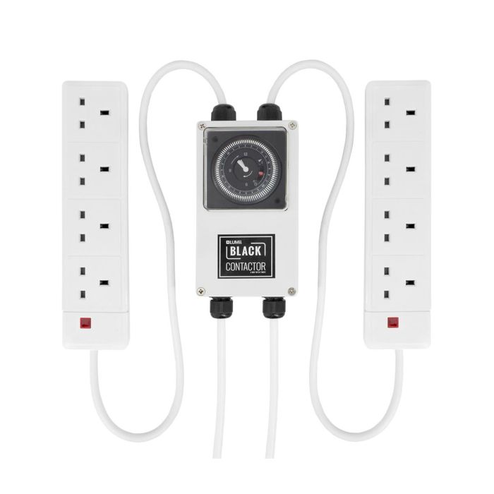 LUMii BLACK 8-Way Schuko Contactor Timer