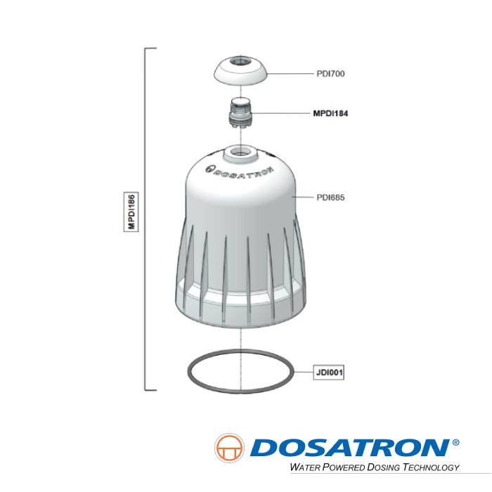 Dosatron Bell Housing & Air Bleed & Seal - MPDI186GL